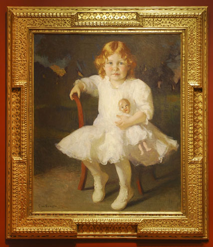 Frank W. Benson, Portrait of Mary Spencer Fuller, 1914, Currier Museum of Art, in a Foster Brothers frame